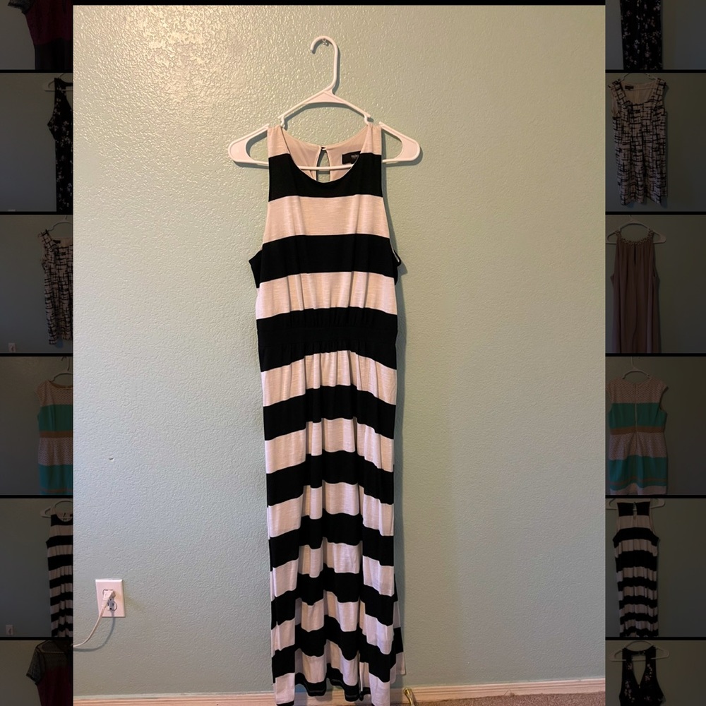 Large striped maxi dress L/G